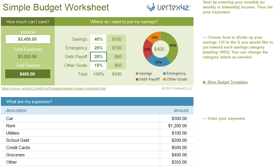 Cover SIMPLE BUDGET TEMPLATE XLS